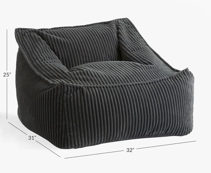 LOUNGE CHAIR CHAMOIS CHARCOAL - CANADA SHIPPING ONLY