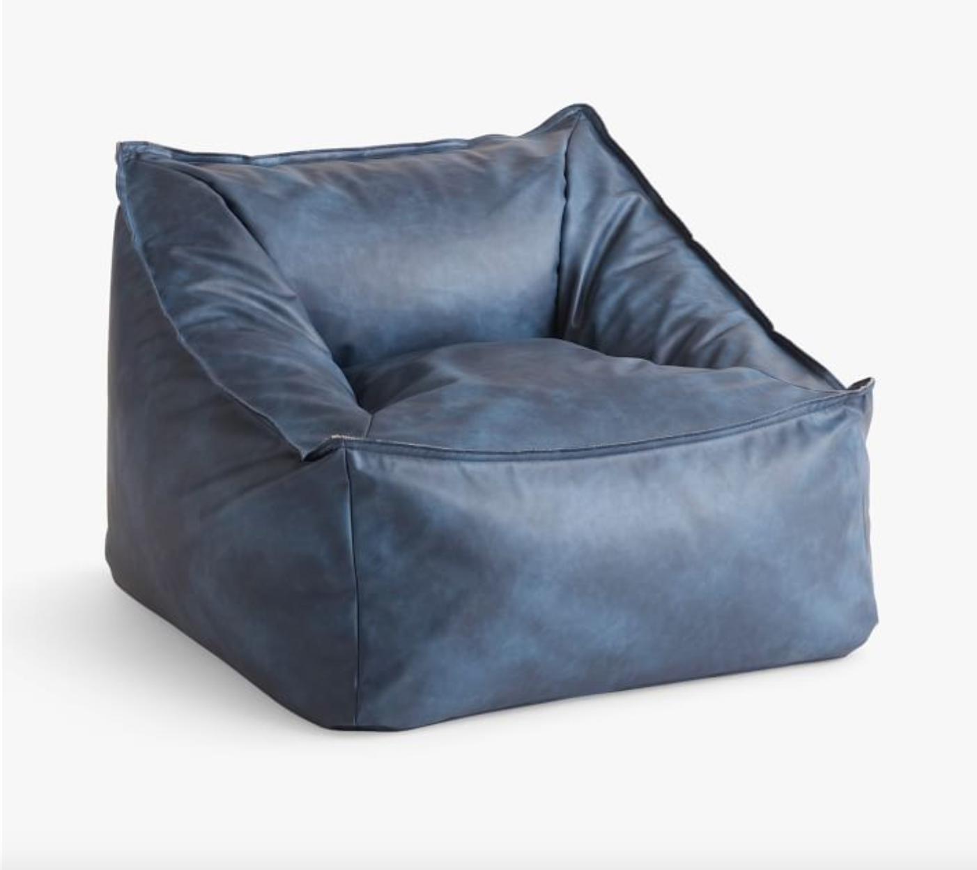 LOUNGE CHAIR FAUX LEATHER NAVY