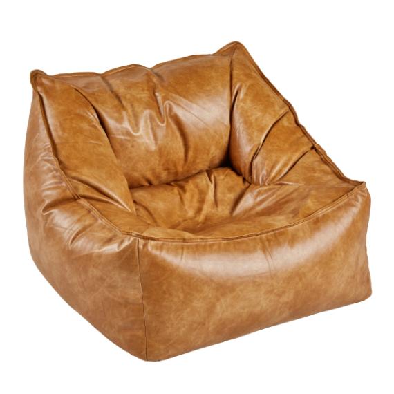 LOUNGE CHAIR FAUX LEATHER CARAMEL - CANADA SHIPPING ONLY