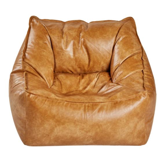 LOUNGE CHAIR FAUX LEATHER CARAMEL - CANADA SHIPPING ONLY