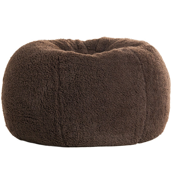 Adult Round --  Cozy Sherpa Cappuccino  Beanbag